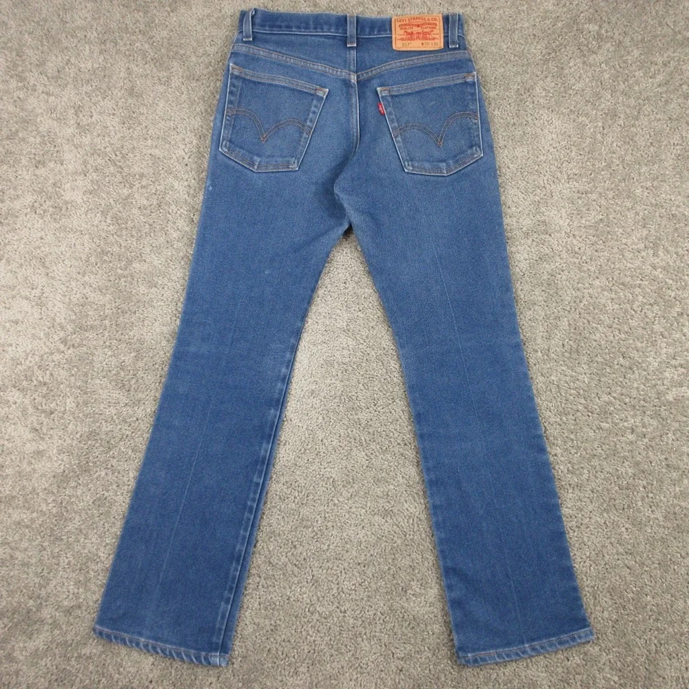 Vintage Levis Jeans Mens 30x30 Blue 517 Slim Bootcut Western Cowboy Denim Pants